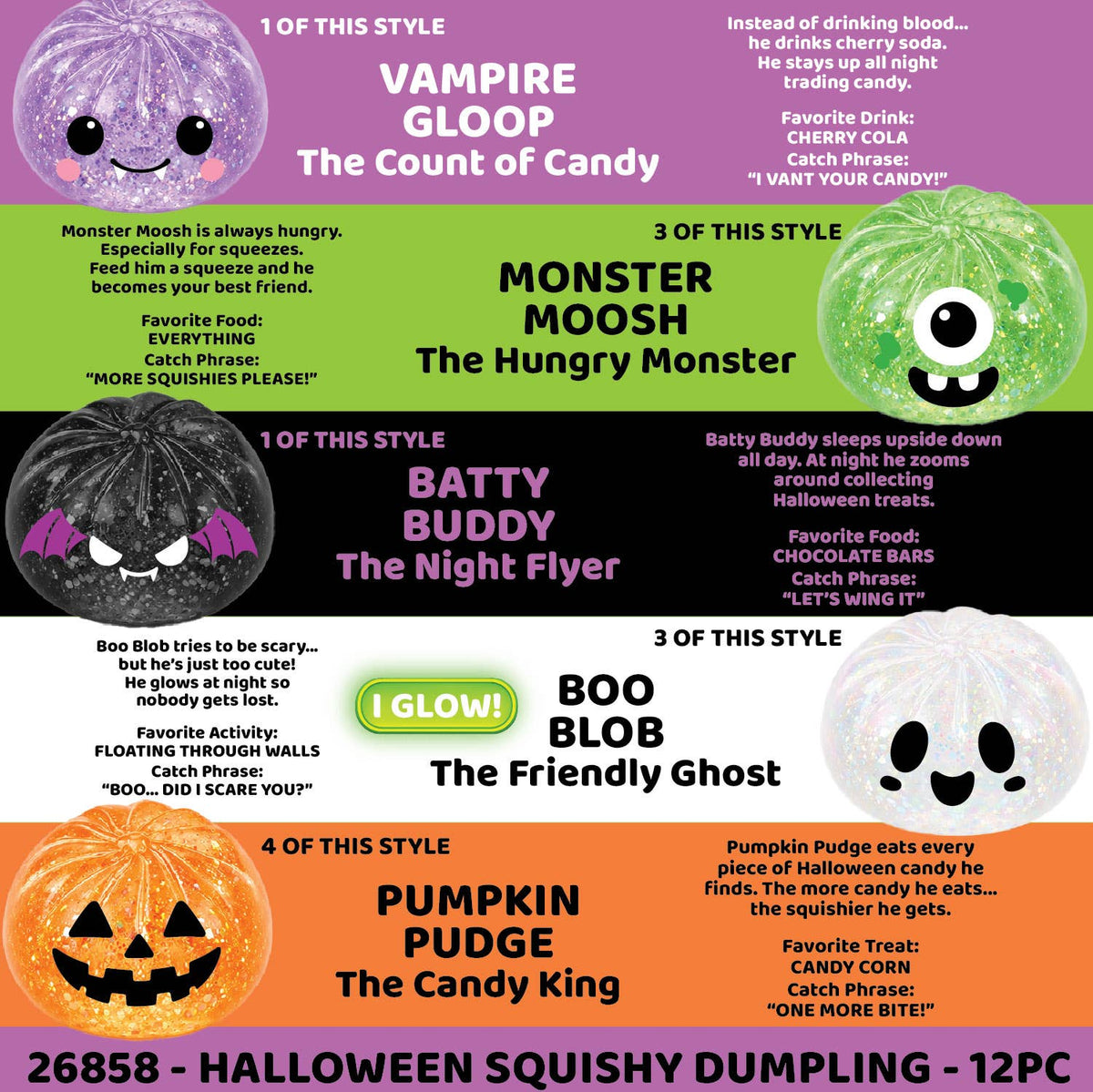 Fun Doh Halloween Dumpling Squishy Toy - 12/Display-6
