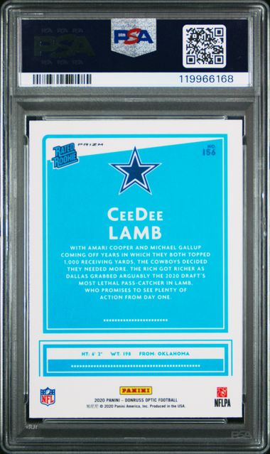 2020 Panini Donruss Optic Ceedee Lamb Holo #156 PSA 10-2