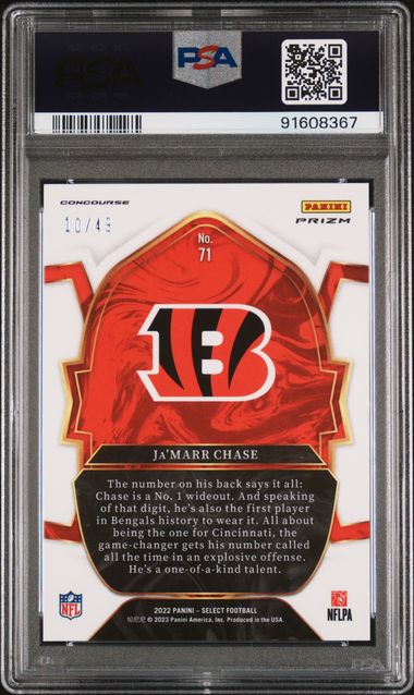 2022 Select Ja'Marr Chase Orange Prizm #71 PSA 10-2