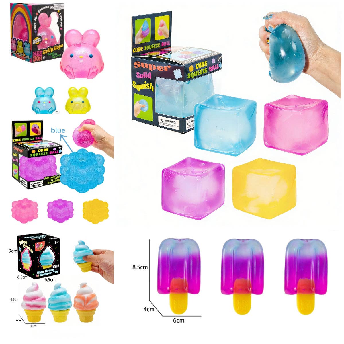 Nice Cube jelly hop & popsicle Translucent Slow Rising Stress Relief Squeeze Toy-1