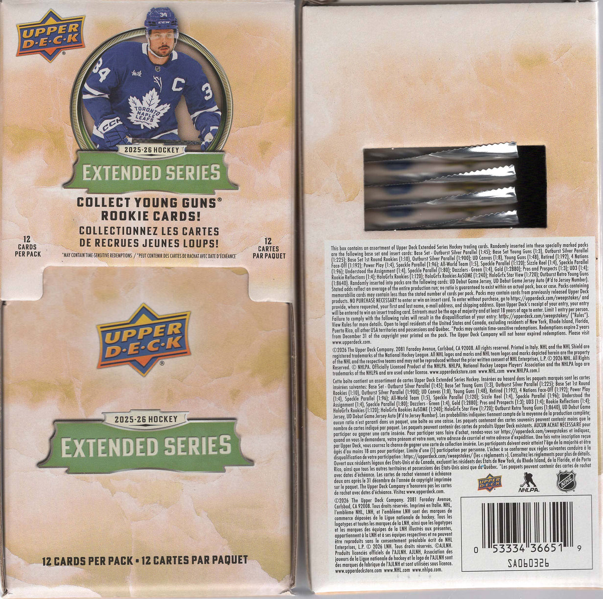 2025-26 Upper Deck Extended Series NHL 336ct Gravity Feed