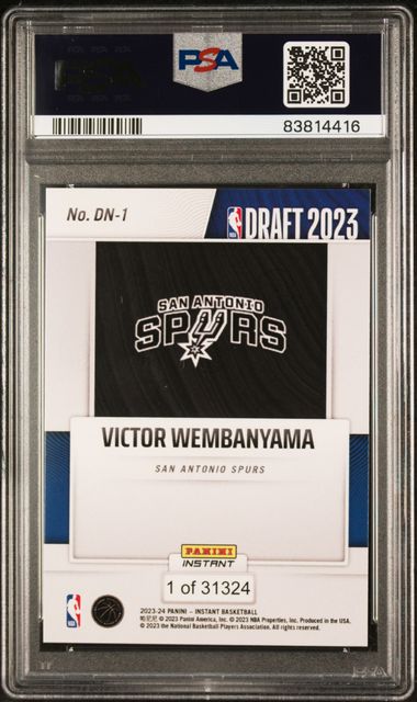 2023 Panini Instant Victor Wembanyama Draft Night #DN1 PSA Mint 9