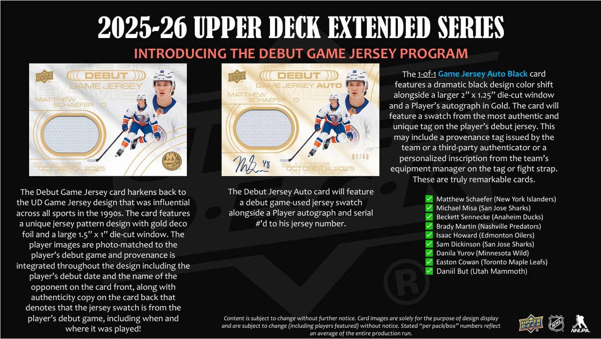 2025-26 Upper Deck Extended Series NHL 336ct Gravity Feed-10