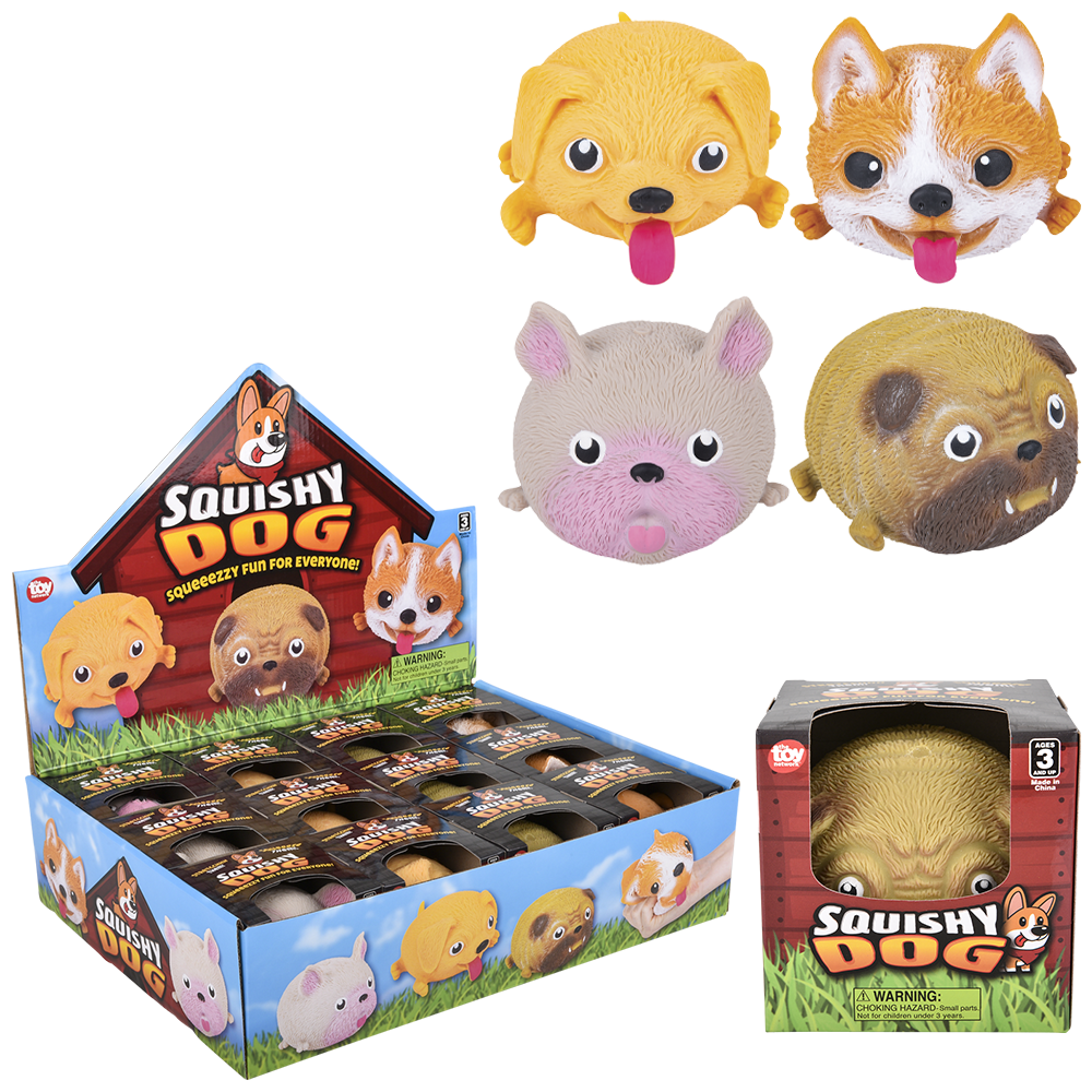 4" SQUISH AND STRETCH PUFFY DOG-9