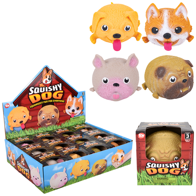 4" SQUISH AND STRETCH PUFFY DOG-9