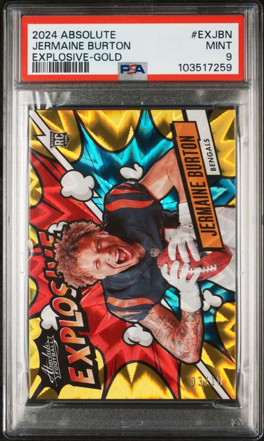 2024 Absolute Jermaine Burton Explosive-Gold #EXJBN PSA Mint 9