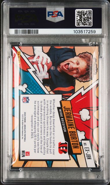 2024 Absolute Jermaine Burton Explosive-Gold #EXJBN PSA Mint 9