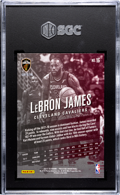 2017-18 Panini Prestige Lebron James Crystal #16 /199 SGC 9.5-2