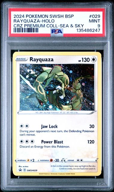 2024 Rayquaza Cosmos Holo Promo SWSH029 PSA 9-1