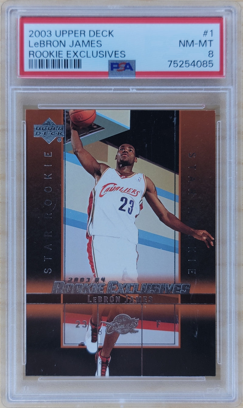 2003 Upper Deck LeBron James Rookie Exclusives #1 PSA 8-1