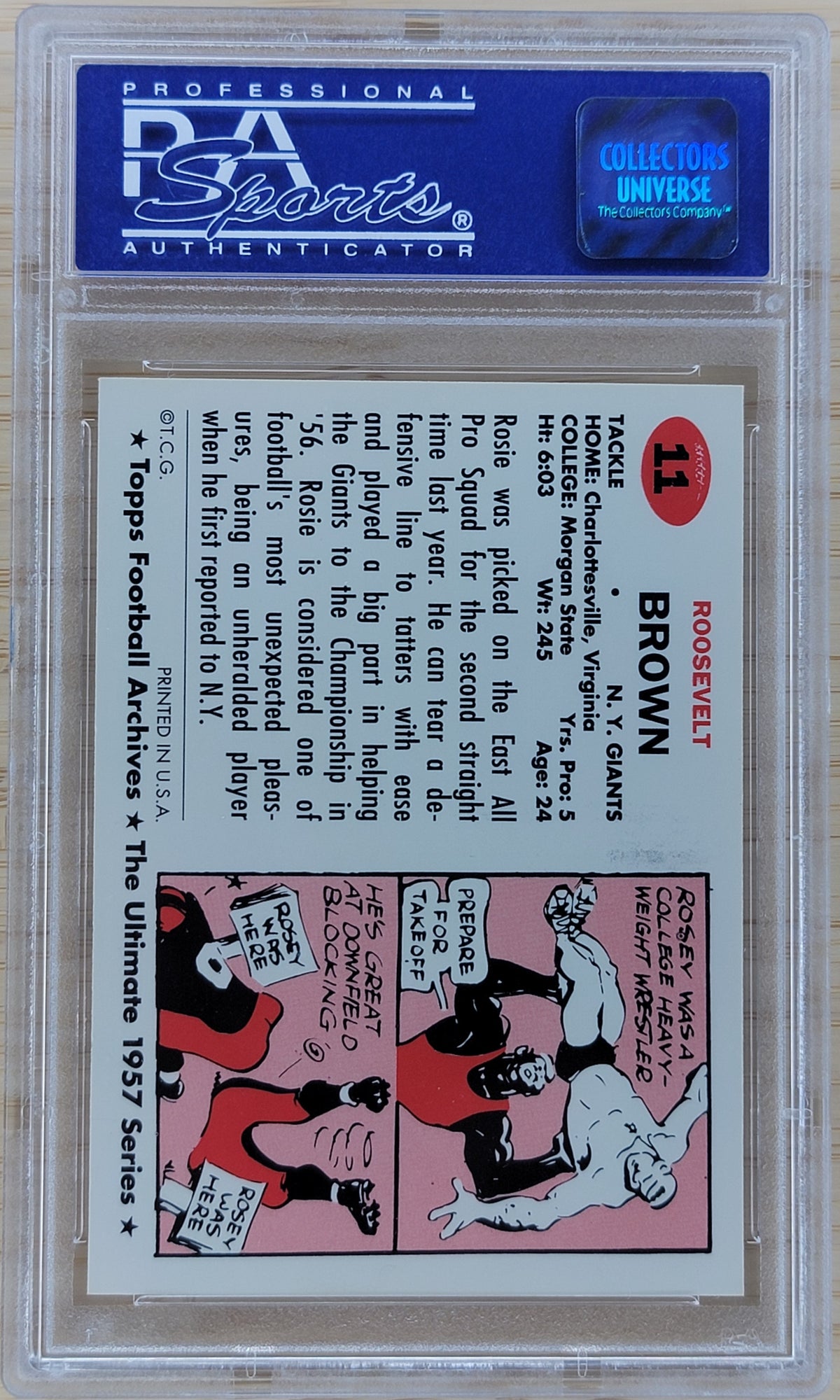 1957 Topps Football Roosevelt Brown #11 PSA 8-2