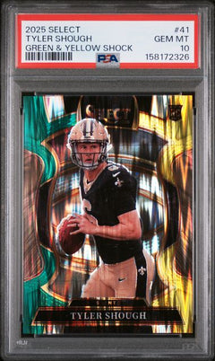 2025 Select Tyler Shough Green & Yellow Shock #41 PSA 10-1