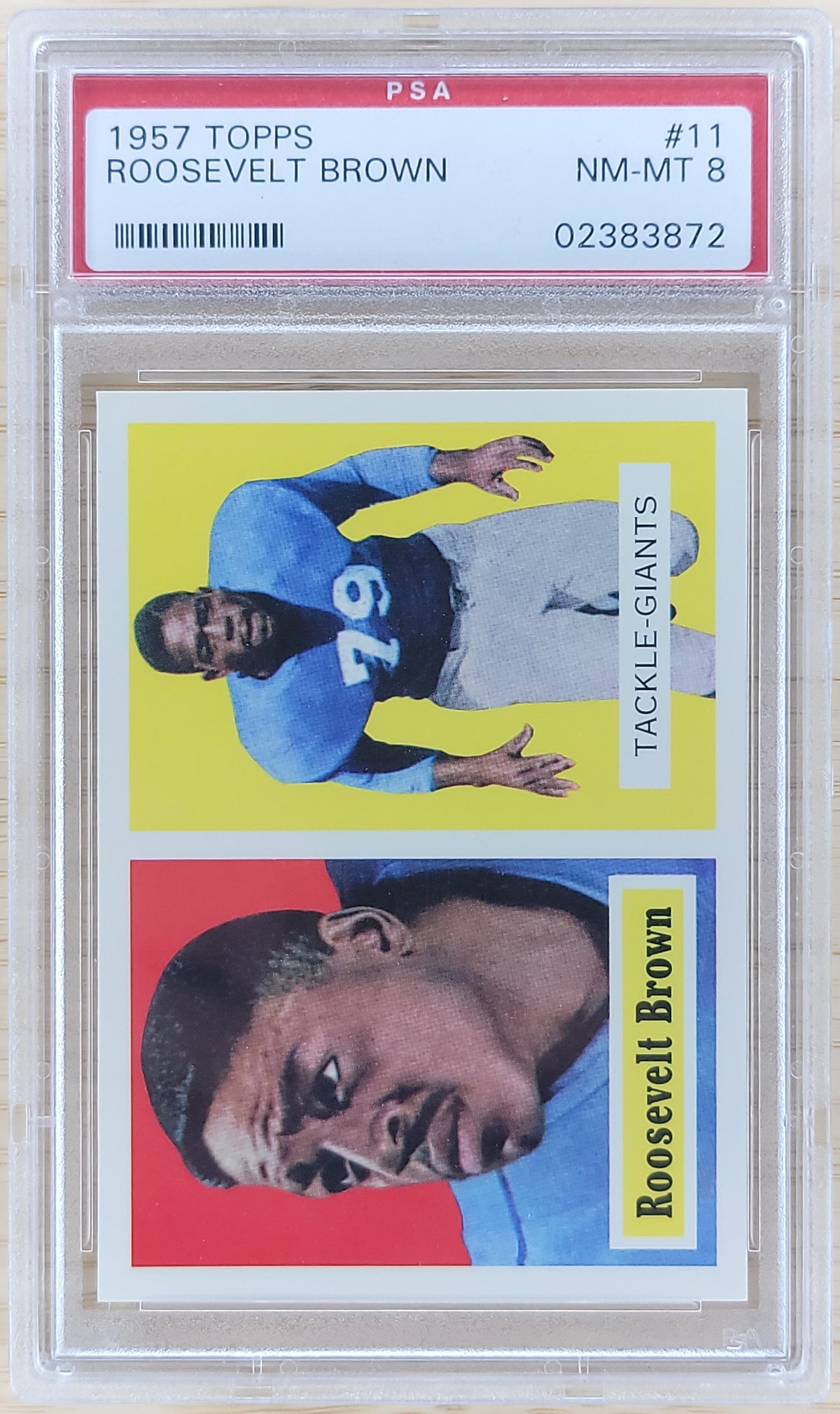 1957 Topps Football Roosevelt Brown #11 PSA 8-1