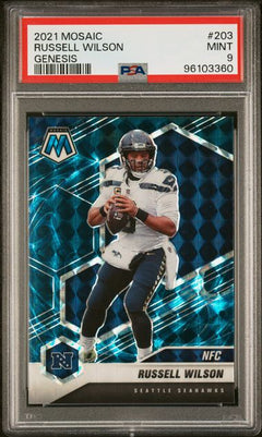2021 Mosaic Russell Wilson Genesis #203 PSA Mint 9-1