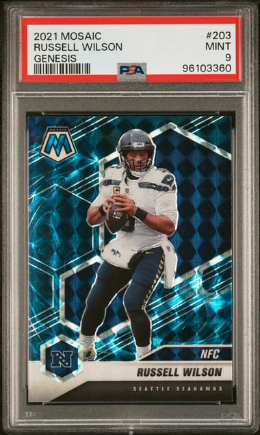 2021 Mosaic Russell Wilson Genesis #203 PSA Mint 9