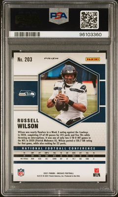 2021 Mosaic Russell Wilson Genesis #203 PSA Mint 9-2