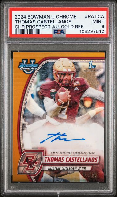 2024 Bowman U Chrome Thomas Castellanos Auto #PATCA Gold Refractor /50 PSA Mint 9-1