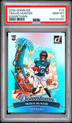 2025 Donruss Travis Hunter Downtown #13 PSA Gem Mint 10-1