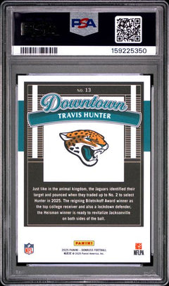 2025 Donruss Travis Hunter Downtown #13 PSA Gem Mint 10-2